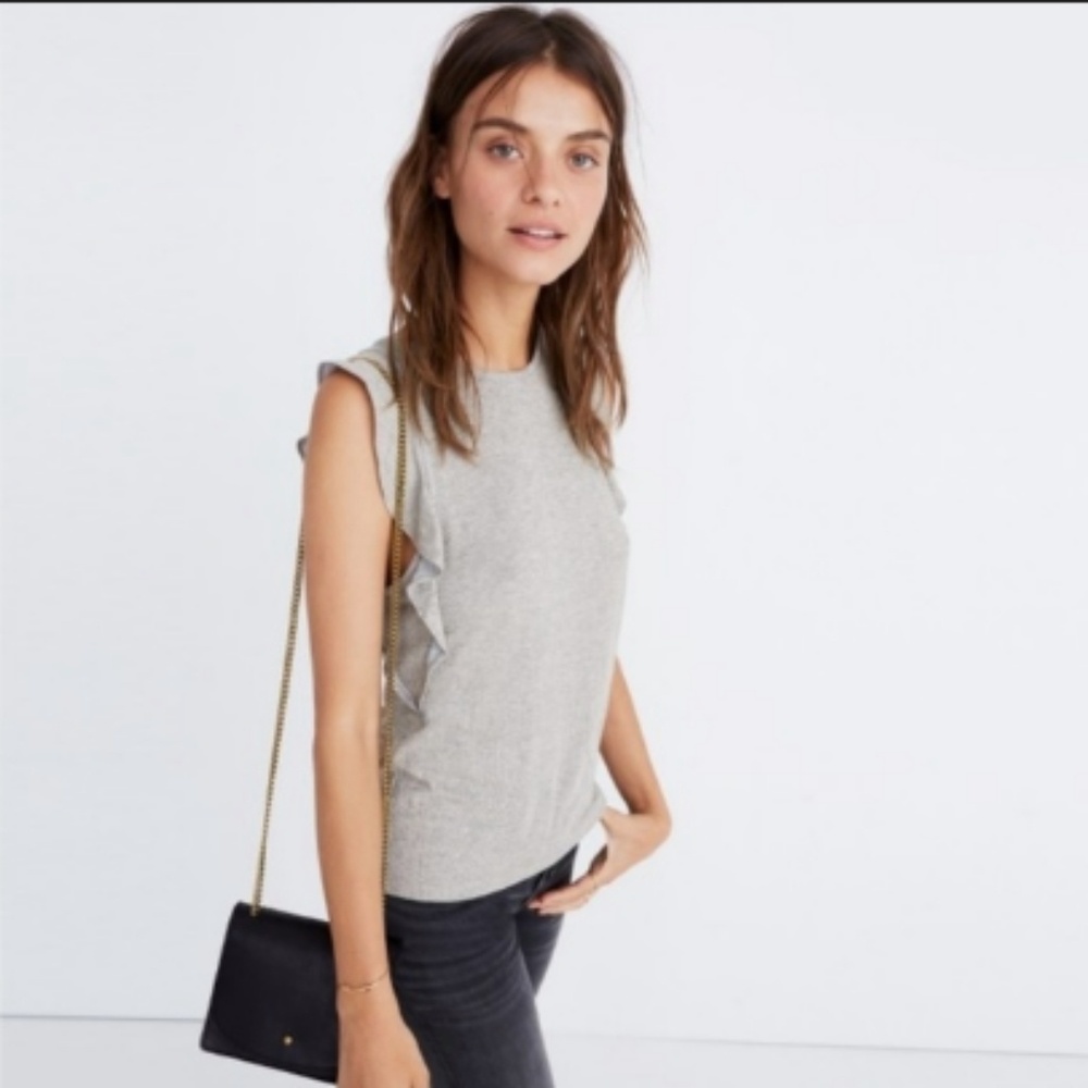 NWT Madewell Metallic Ruffle Tank